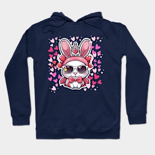 Sweetheart Sovereign: Queen Bunny's Valentine's Vibes Hoodie